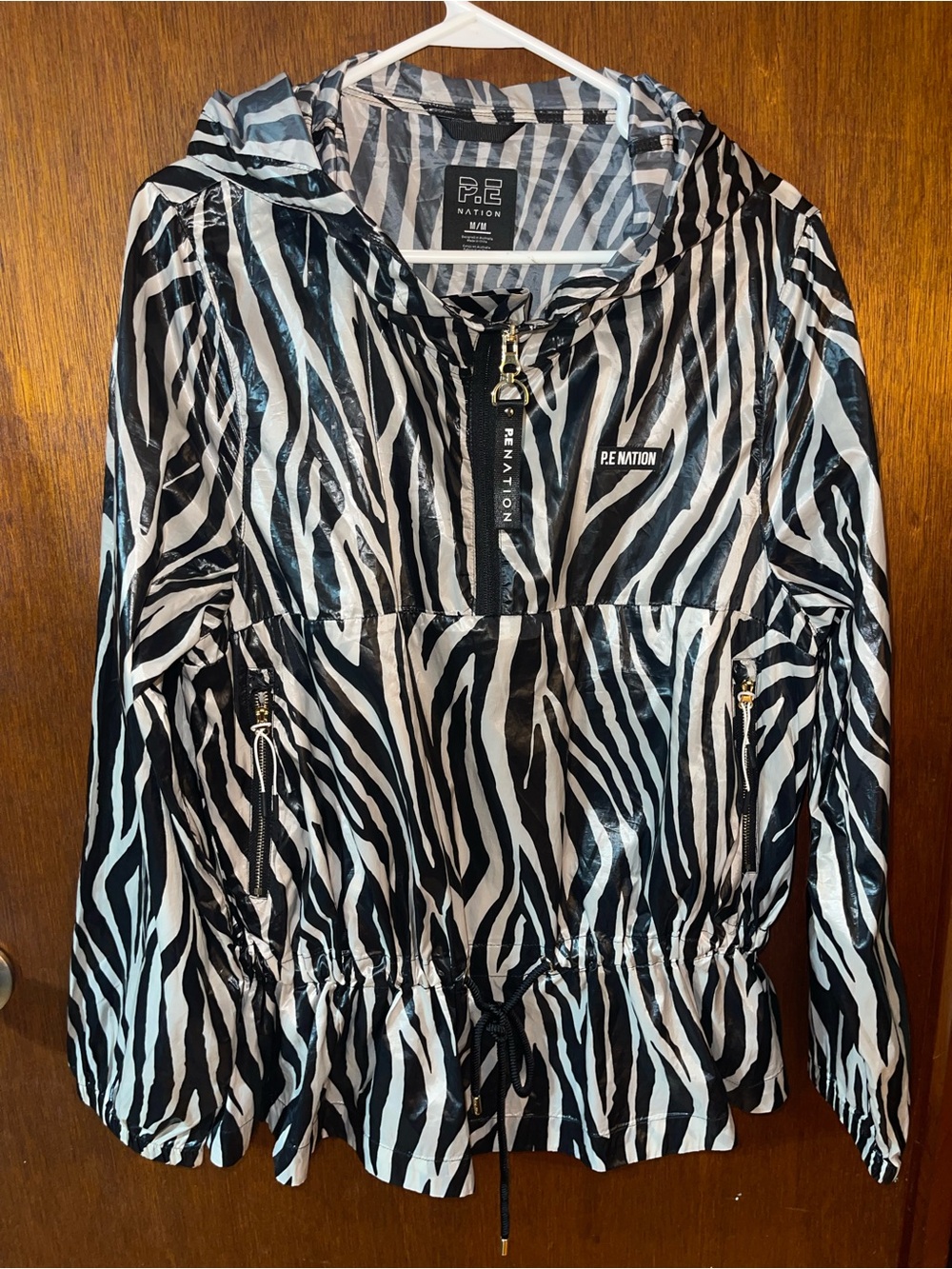 P.E Nation Black & White Zebra Print Anorak